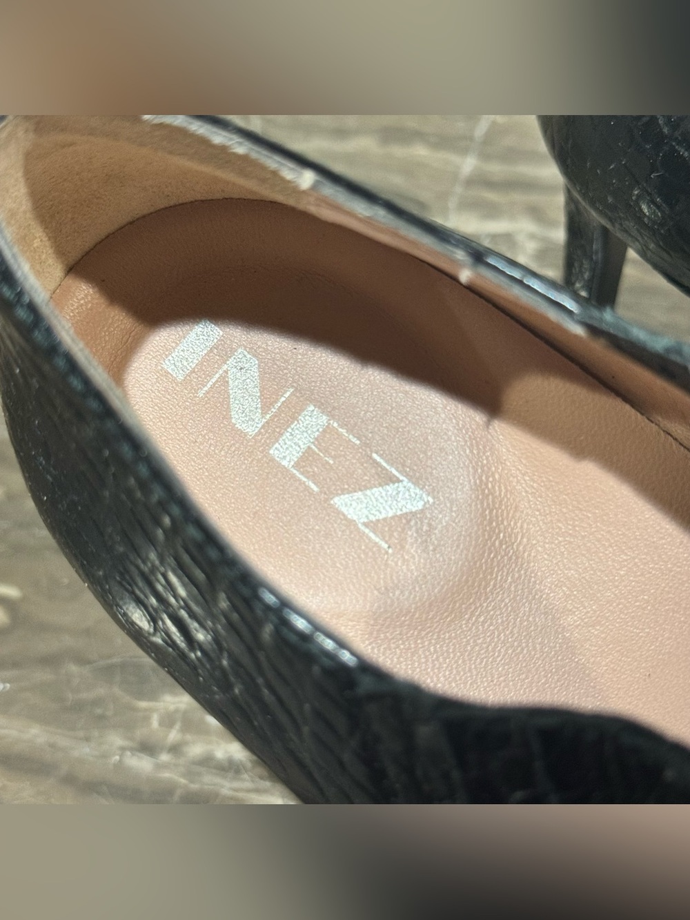 NEW Inez Marisol 70 Black Croc Embossed Leather Booties - Picture 12 of 13